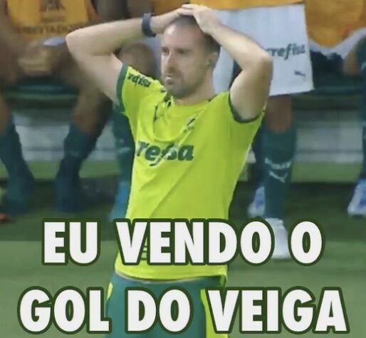 Após goleada por 8 a 1 pela Libertadores, torcedores do Palmeiras enalteceram Rafael Navarro e Raphael Veiga nos memes.