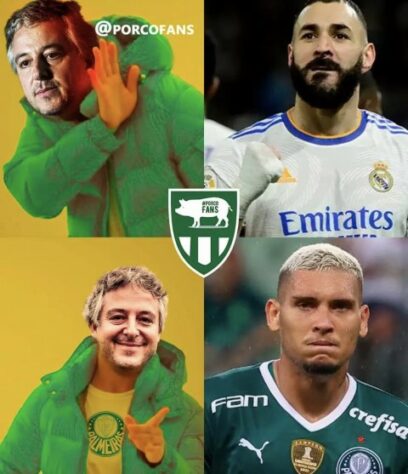 Após goleada por 8 a 1 pela Libertadores, torcedores do Palmeiras enalteceram Rafael Navarro e Raphael Veiga nos memes.