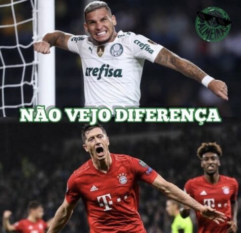 Após goleada por 8 a 1 pela Libertadores, torcedores do Palmeiras enalteceram Rafael Navarro e Raphael Veiga nos memes.