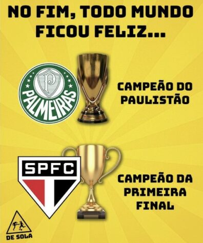 Torcedores do Palmeiras fazem memes após goleada sobre o São Paulo e título do Campeonato Paulista.