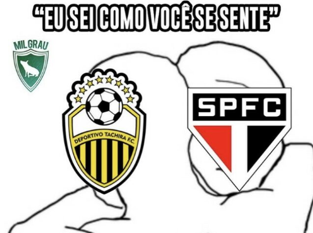 Assim como na final do Campeonato Paulista, o Verdão aplicou uma goleada por 4 a 0 sobre o Deportivo Táchira na primeira rodada da competição continental, fato que inspirou palmeirenses a produzirem memes com o São Paulo. Tropeço do Corinthians na estreia da Libertadores e gols de Rafael Navarro também renderam brincadeiras. Confira! (Por Humor Esportivo)