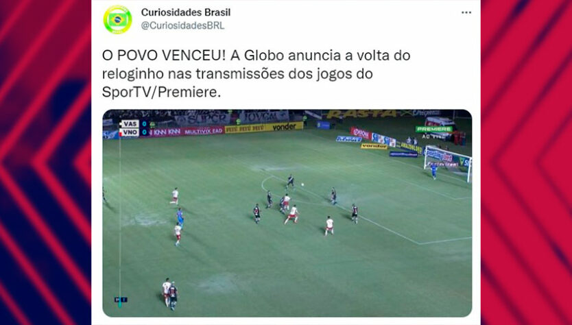 Torcedores comemoram anúncio do retorno do cronômetro tradicional nas transmissões.