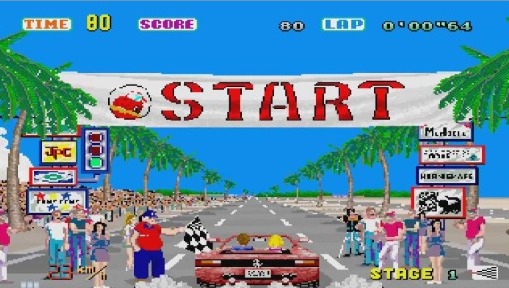 OUTRUN - Mais um jogo de sucesso da Sega, o OutRun simulava corridas de estrada e teve grande influência nos jogos seguintes do gênero.