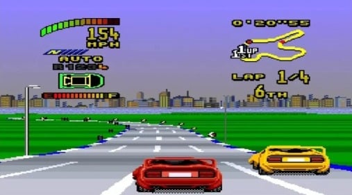 TOP GEAR - Lançado em 1992, assim como o OutRun, marcou época e foi um successo entre os games de corrida.