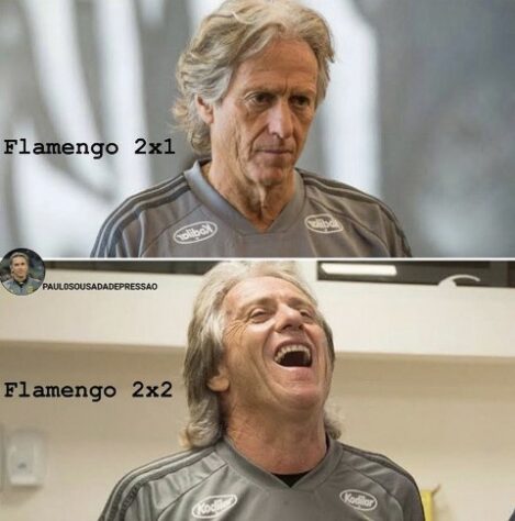 A cada tropeço do Flamengo, Jorge Jesus é lembrado em memes dos torcedores.