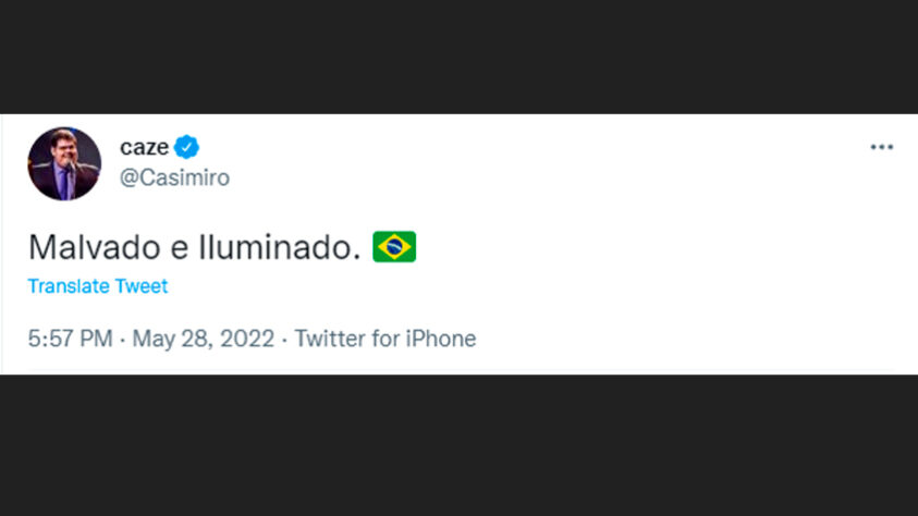Casimiro brincou com o apelido do craque e exaltou o oportunismo do craque brasileiro: "malvado e iluminado".