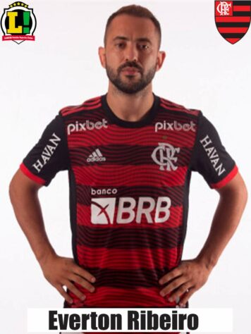 EVERTON RIBEIRO - 7,0 - Maestro. Ativo, sempre buscando o jogo e levando o Flamengo ao ataque sempre que possível. Distribuiu a assistência para o primeiro gol, marcado por Pedro. 