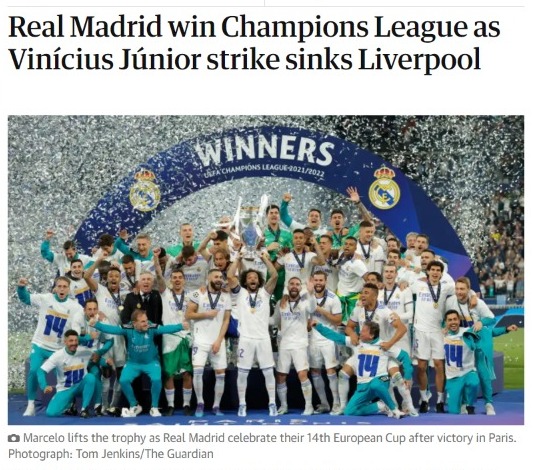Real Madrid win Champions League as Vinícius Júnior strike sinks Liverpool, Champions League