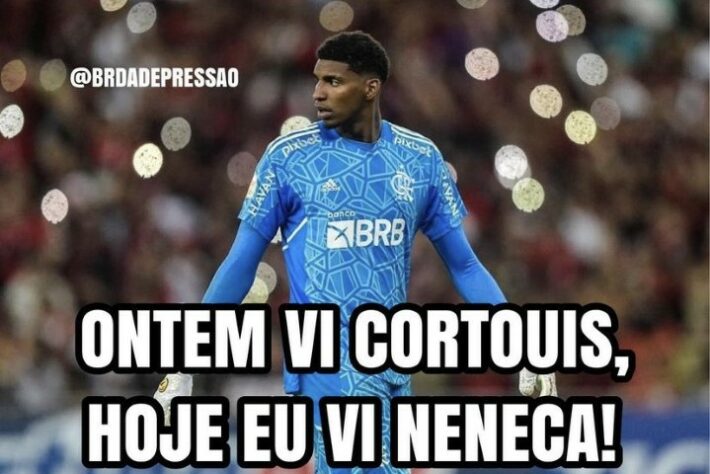 Em memes, rubro-negros enaltecem Hugo Souza e zoam o Fluminense após vitória do Flamengo no clássico.