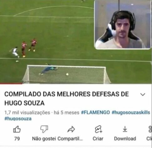 Em memes, rubro-negros enaltecem Hugo Souza e zoam o Fluminense após vitória do Flamengo no clássico.