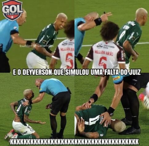 Na prorrogação da final da Libertadores 2021, Deyverson protagonizou uma cena bizarra (e hilária) ao simular agressão do árbitro.