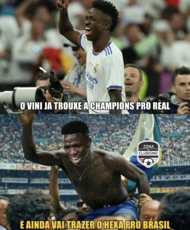 Vinicius Júnior, Salah, Courtois e muito mais: jogadores protagonizam memes do título do Real Madrid sobre o Liverpool.