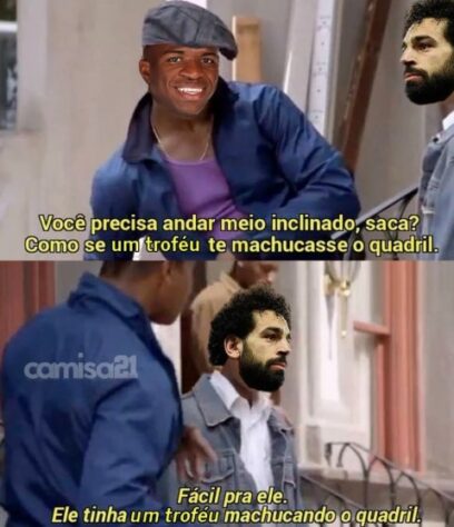 Vinicius Júnior, Salah, Courtois e muito mais: jogadores protagonizam memes do título do Real Madrid sobre o Liverpool.