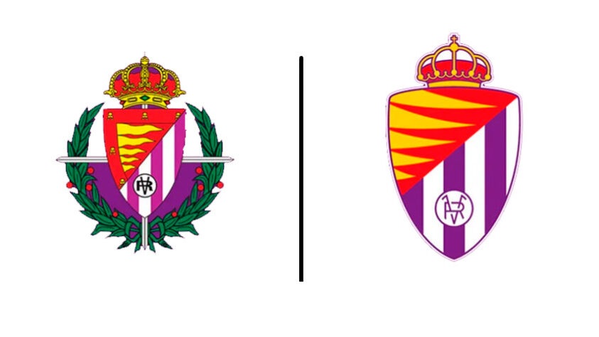 Real Valladolid - O time espanhol que pertence a Ronaldo, passou por uma boa transformação no escudo. Muito criticado pela torcida, o novo brasão traz novos contornos, cores mais vivas, simplifica alguns detalhes sofisticados e retira todo entorno com ramos de folhas e espadas