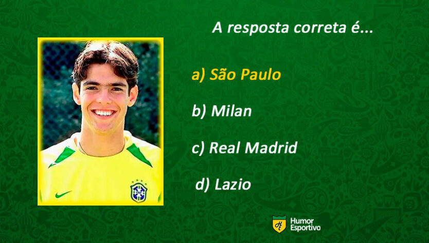Ainda bem jovem, Kaká estava no São Paulo.