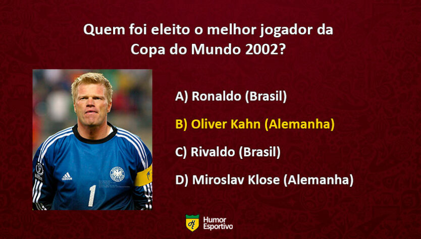 Apesar da falha na final contra o Brasil, Oliver Kahn se tornou o primeiro goleiro a ser eleito melhor jogador de uma Copa do Mundo.
