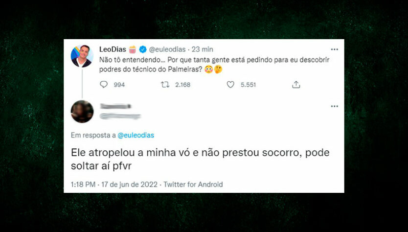 Com bom humor, torcedores respondem Léo Dias sobre meme envolvendo Abel Ferreira.