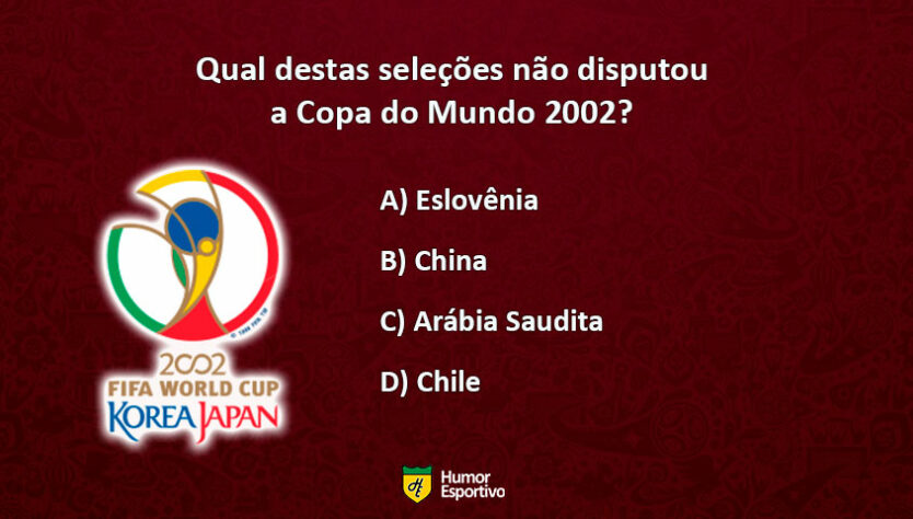 Teste seu conhecimento sobre a Copa do Mundo 2002, ano do penta do Brasil. Qual a resposta correta?