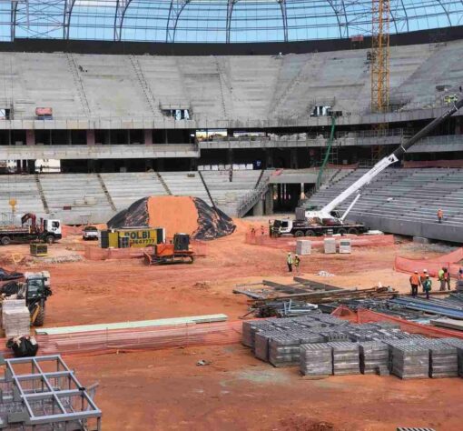 GALERIA: Veja como estão as obras do novo estádio do Atlético Mineiro.