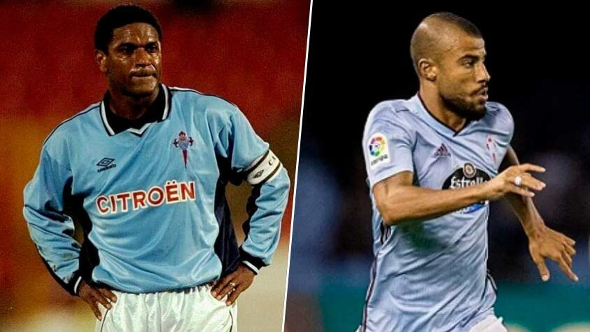 Mazinho e Rafinha Alcântara - Celta de Vigo - Tetracampeão do mundo com a Seleção Brasileira, Mazinho jogou pelo Celta de Vigo na década de 1990. O filho, Rafinha Alncântara, já somou duas passagem por empréstimo pelo time espanhol.