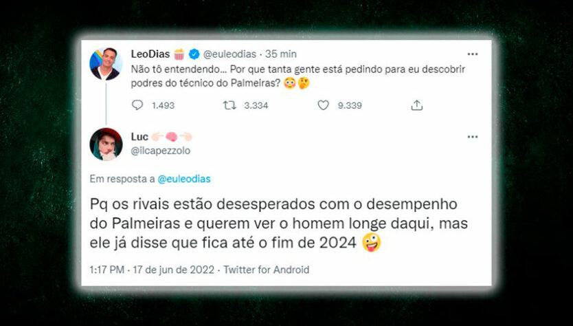 Os torcedores do Palmeiras também entraram na brincadeira e revelaram que tudo não passa de inveja dos rivais.