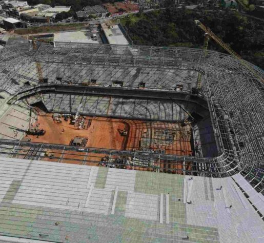 GALERIA: Veja como estão as obras do novo estádio do Atlético Mineiro.