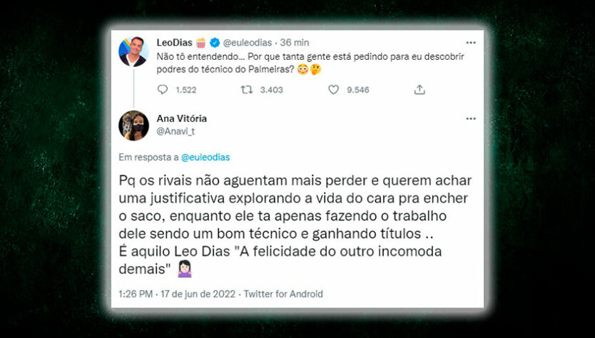 Os torcedores do Palmeiras também entraram na brincadeira e revelaram que tudo não passa de inveja dos rivais.