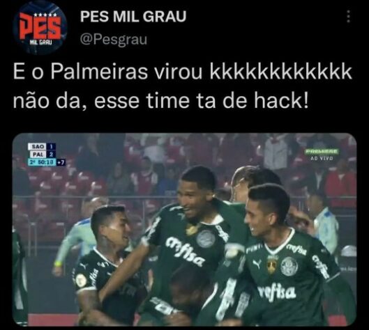 Os melhores memes da virada do Palmeiras sobre o São Paulo, no Morumbi, pela 13ª rodada do Brasileirão.