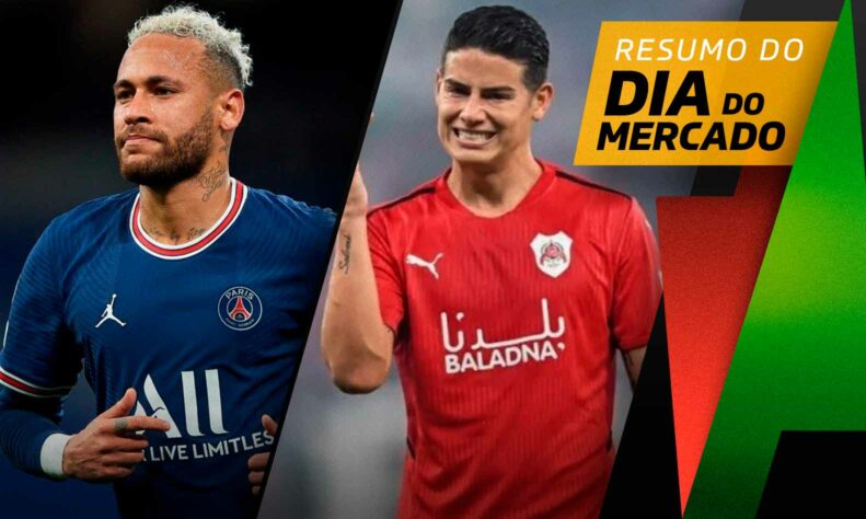 Neymar é cobiçado pela Juventus para ser a estrela da equipe na próxima temporada. Botafogo começa a negociar com James Rodríguez. Tudo isso e muito mais no Dia do Mercado de quarta-feira.