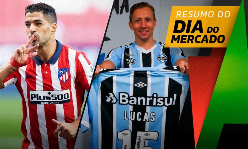 Luis Suárez próximo de ida para o futebol sul-americano. Lucas Leiva é anunciado de forma oficial pelo Grêmio. Chelsea pressiona por Sterling. Tudo isso e muito mais no Dia do Mercado desta segunda-feira (27).