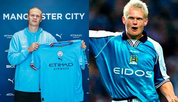 Contratado pelo Manchester City nesta janela de transferências, Erling Haaland seguiu os passos do pai na carreira. Alf-Inge Haaland, pai do atacante, também defendeu as cores do clube inglês entre 2000 e 2003. Veja outros pais e filhos que jogaram pelo mesmo time: