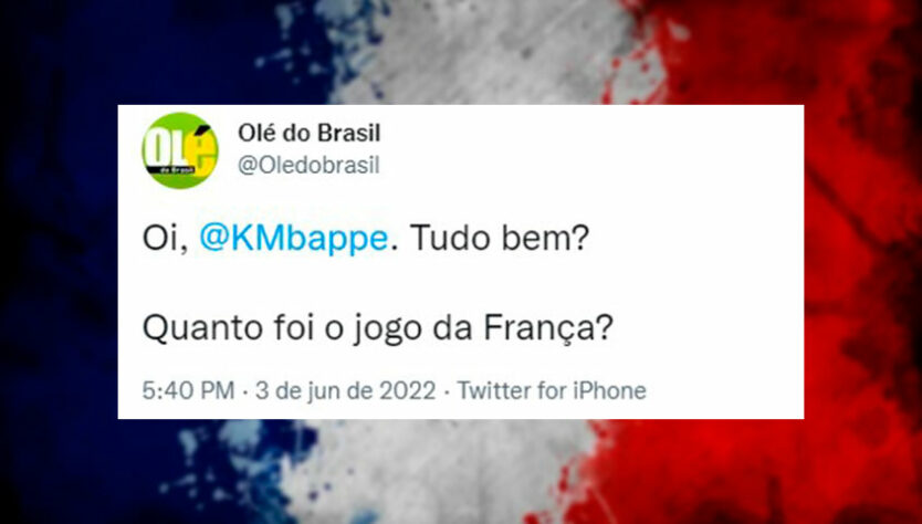 França e Mbappé sofrem com zoeiras após derrota por 2 a 1 para a Dinamarca.