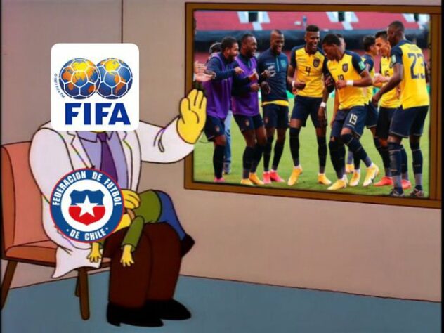 Torcedores fazem memes com episódio envolvendo Chile, Equador e a vaga para Copa do Mundo do Catar.