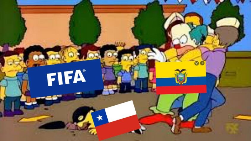 Torcedores fazem memes com episódio envolvendo Chile, Equador e a vaga para Copa do Mundo do Catar.