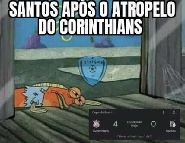 Os memes de Corinthians 4 x 0 Santos pelas oitavas de final da Copa do Brasil.