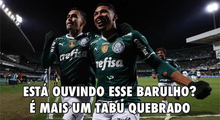 Disputa entre Palmeiras e Corinthians pela liderança do Brasileirão rende memes nas redes sociais.