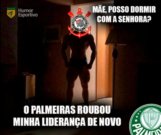 Disputa entre Palmeiras e Corinthians pela liderança do Brasileirão rende memes nas redes sociais.