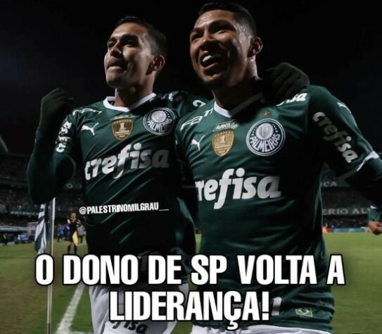 Disputa entre Palmeiras e Corinthians pela liderança do Brasileirão rende memes nas redes sociais.