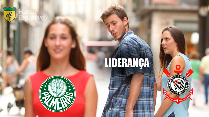 Disputa entre Palmeiras e Corinthians pela liderança do Brasileirão rende memes nas redes sociais.