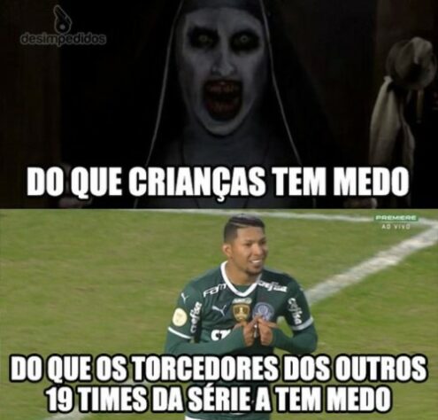 Disputa entre Palmeiras e Corinthians pela liderança do Brasileirão rende memes nas redes sociais.