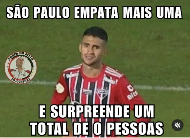 São Paulo Empate Clube? Torcedores fazem memes após novo empate do