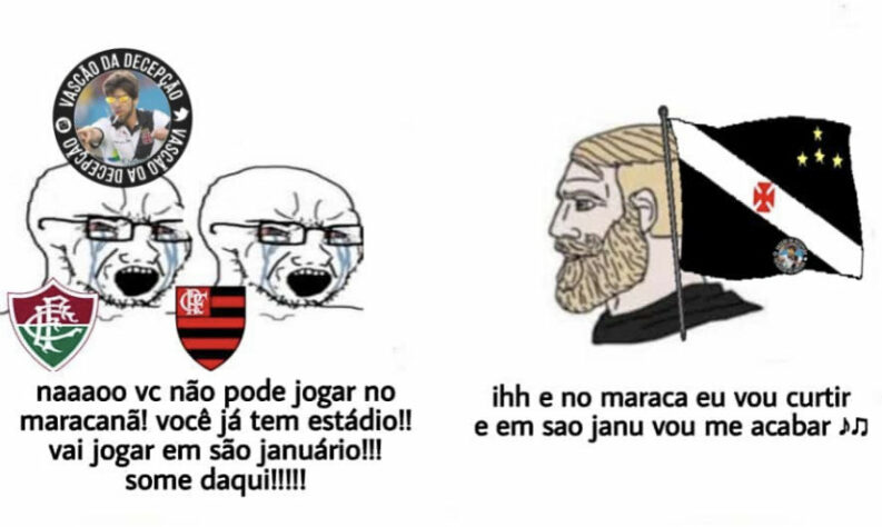 Com decisão judicial a favor do clube, vascaínos não perderam a oportunidade de zoar os rivais Flamengo e Fluminense.