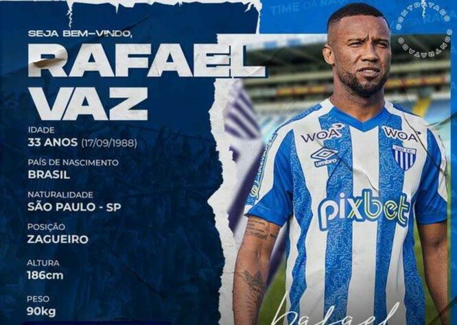 AVAÍ - Rafael Vaz [foto] (zagueiro, Al-Khor), Natanael (lateral-esquerdo, Internacional), Nathan (atacante, Racing de Farrol) e Paolo Guerrero (atacante, sem clube)