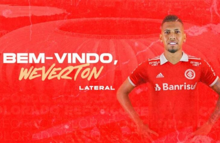 FECHADO - O Internacional anunciou a chegada do lateral-direito Weverton, que estava no Vasco. Apesar de estar no elenco do time carioca, o atleta pertence ao Red Bull Bragantino e fica por empréstimo no Colorado até dezembro de 2023.