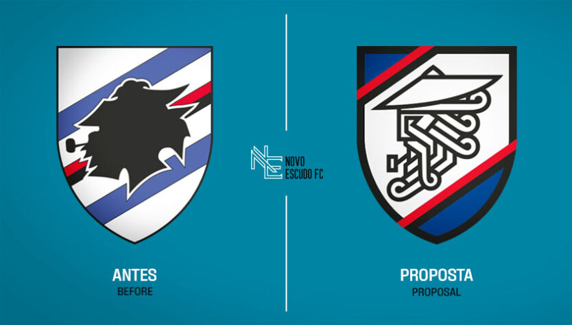 Novo Escudo FC: a proposta de mudança para a Sampdoria.