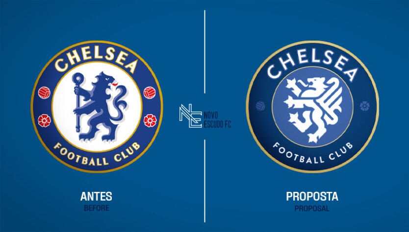 Proposta de mudança para o escudo do Chelsea.