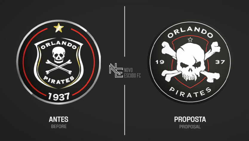 Proposta de mudança para o escudo do Orlando Pirates.