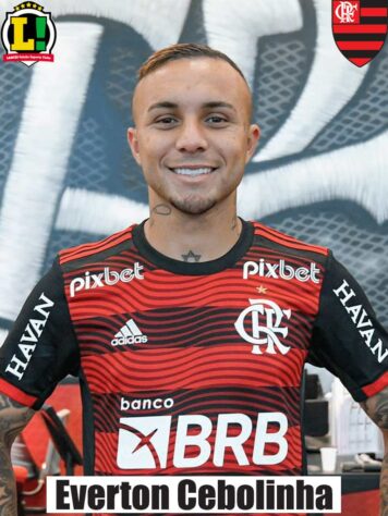EVERTON CEBOLINHA - 7,0 - Enfim, saiu o primeiro gol do atacante, que já se mostrava ansioso para marcar pelo Flamengo. E um gol importante e bonito, em finalização forte de fora da área.