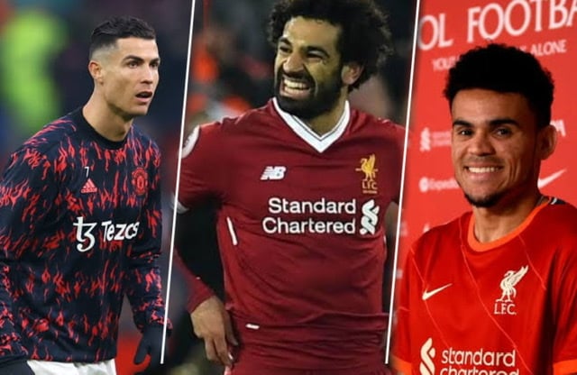 Com a camisa do Liverpool, o português poderia atuar centralizado, como um centroavante, enquanto Salah e Luis Díaz jogariam em função do astro