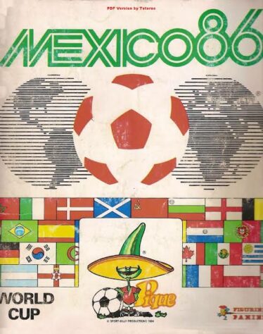 Capa do álbum da Copa do Mundo de 1986, no México.